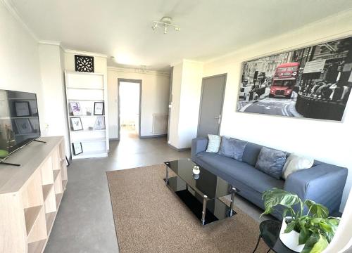 Grand appartement Bron centre proche Eurexpo et Groupamaにあるテレビまたはエンターテインメントセンター