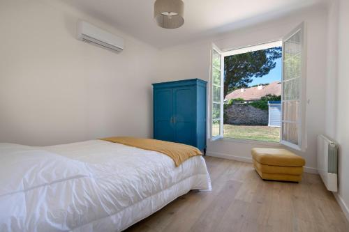 En eller flere senge i et værelse på Maison à 350m du centre de Pornic pour 6