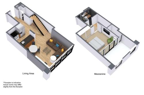 a rendering of a floor plan of a house at Adina Apartment Hotel Melbourne in Melbourne