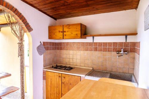 uma cozinha com um fogão e uma bancada em Limone - Agriturismo La Fattoria em Grosseto