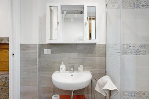 Polverara的住宿－Appartamento Arianna，浴室配有白色水槽和淋浴。