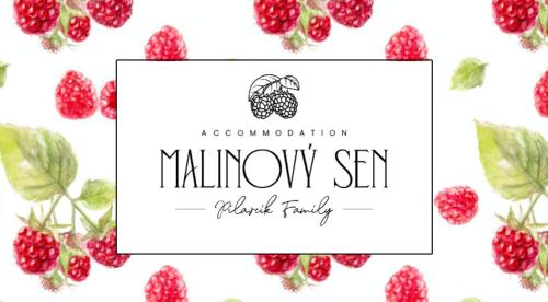 a sign for a million skin raspberry family with raspberries at Malinovy Sen in Habovka