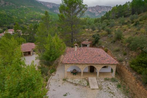 an aerial view of a house with a roof at CASAS RURALES LA TOBICA in Yeste