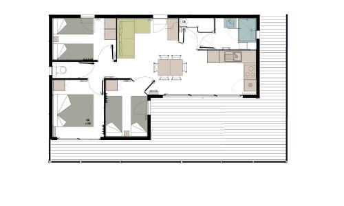 a floor plan of a house at Chalet avec piscine, climatisation & vue de 2 à 6 personnes - Hasparren - Pays Basque - Chalet Ibaia in Hasparren