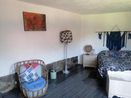 Giường trong phòng chung tại Posada "Villa Biker"