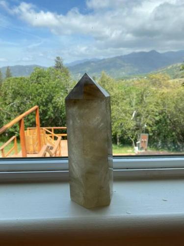 a stone block sitting on a window sill at Modern House on 5 acr in Sequoia National Forest in Panorama Heights