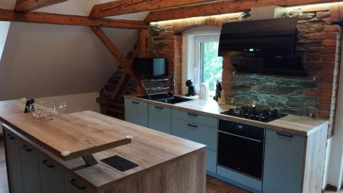 Kuchyň nebo kuchyňský kout v ubytování Apartman Albreit 2