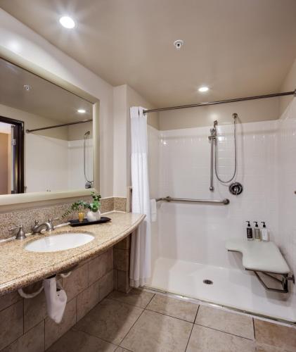 a bathroom with a tub and a sink and a shower at Ayres Hotel & Spa Mission Viejo - Lake Forest in Mission Viejo