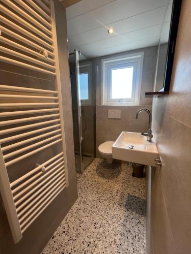 a bathroom with a sink and a toilet at Vakantiehuis 6 personen in Opheusden