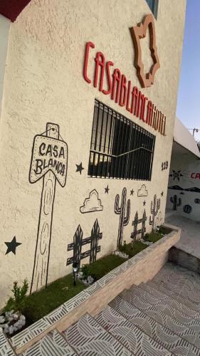 a building with a sign that says casa blancaambo at Hotel Casa Blanca in Campina Grande