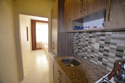 Kuchyň nebo kuchyňský kout v ubytování ŞEREF APART MOTEL