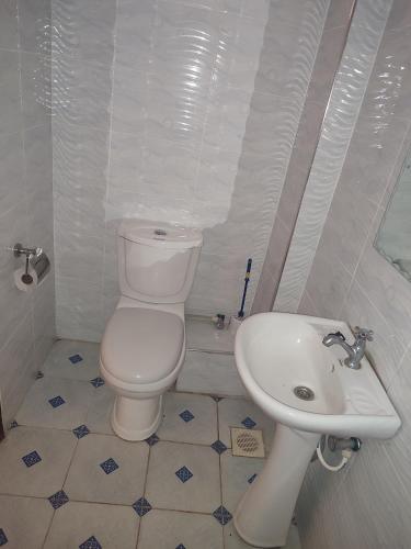 a bathroom with a toilet and a sink at Classy Spacious Studio - Waiyaki Way in Rungiri