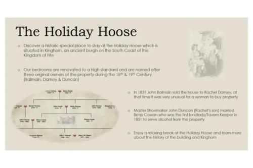 uno screenshot del sito web della casa vacanze di The Holiday Hoose a Kinghorn