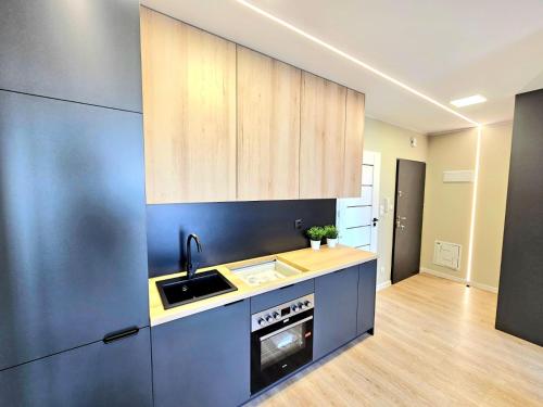 Kuchyň nebo kuchyňský kout v ubytování Nowy Apartament 53 z klimatyzacją