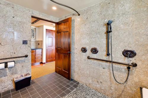 a bathroom with a shower stall and a walk in shower at La Jolla Getaway with Patio and Ocean Views! in San Diego