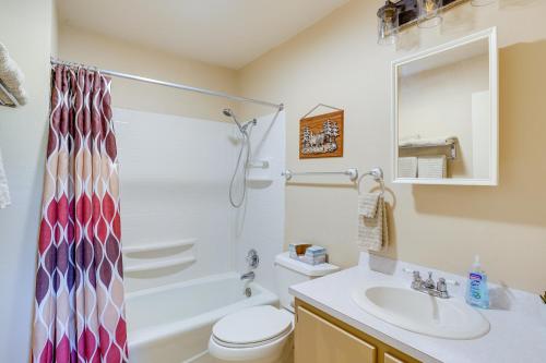 a bathroom with a sink and a toilet and a shower at Roosevelt Suite Less Than 1 Mi to Teddy Roosevelt Park! in Medora