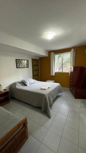 a bedroom with a large bed and a window at Hotel Village Termas de Dayman in Termas del Daymán