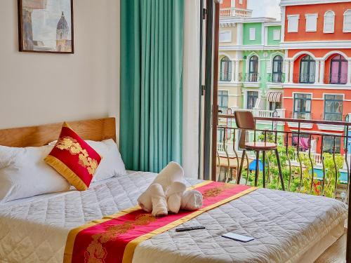 Кровать или кровати в номере Biển Nhớ Homestay & Spa Phú Quốc