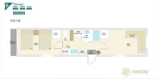 a floor plan of the lobby of a building at nestay suite tokyo shibuya in Tokyo