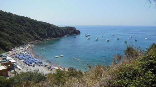 a beach with boats and people in the water at DESTINAZIONE PARADISO in Piombino