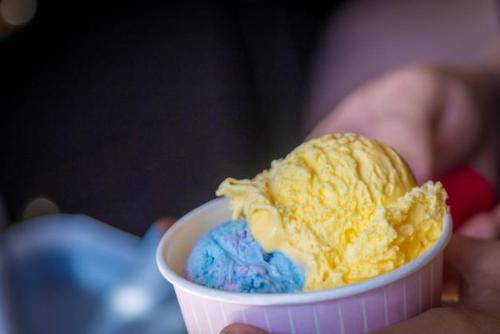 a person holding a cup of ice cream at Camp Gielas, Arvidsjaur in Arvidsjaur