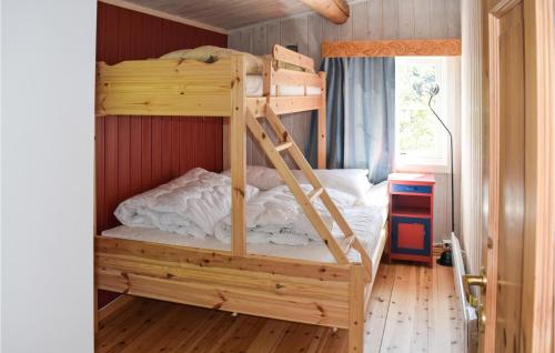 ein Schlafzimmer mit einem Etagenbett mit einer Leiter in der Unterkunft 4 Bedroom Lovely Home In Treungen in Treungen