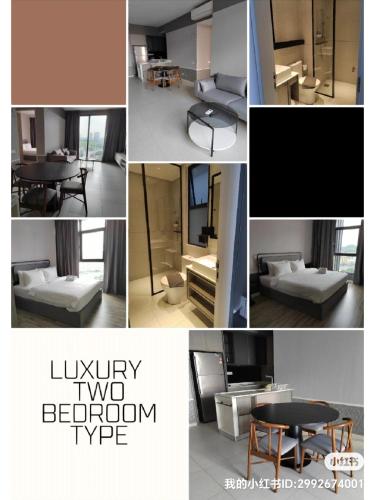 a collage of photos of a room with a table and a room at Millerz Sqaure Old Klang Road 5 mins away from MIdvalley by Casa De Vacacion in Kuala Lumpur