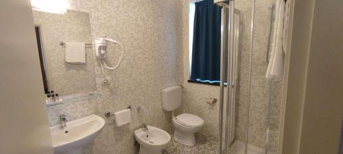 a bathroom with a toilet and a sink and a shower at Best Western Park Hotel Continental in San Donà di Piave