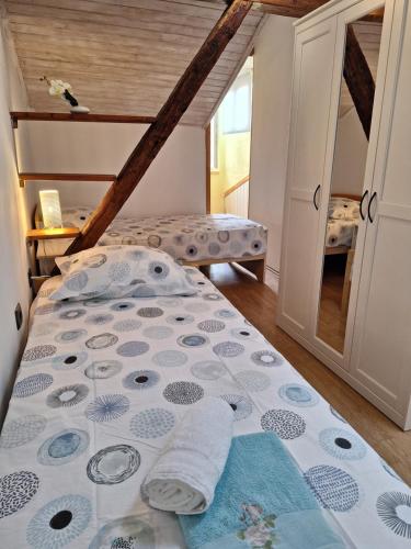 a bedroom with a bed in a room at Apartment Kp with parking in Koper