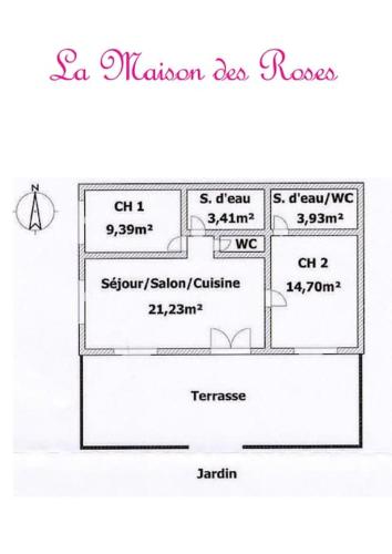a diagram of a floor plan of a house at La Maison des Roses in Mareuil-sur-Lay