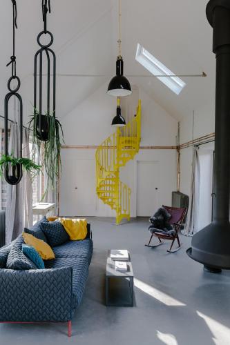 Χώρος καθιστικού στο The Cotswold Farm Hideaway