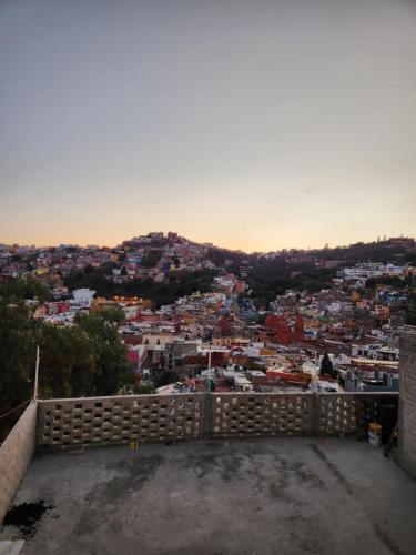 a view of a city from the roof of a building at Casa Linda Vista in Guanajuato