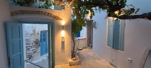 a doorway to a building with blue doors at Dream House Little Villa - Amorgos in Amorgos