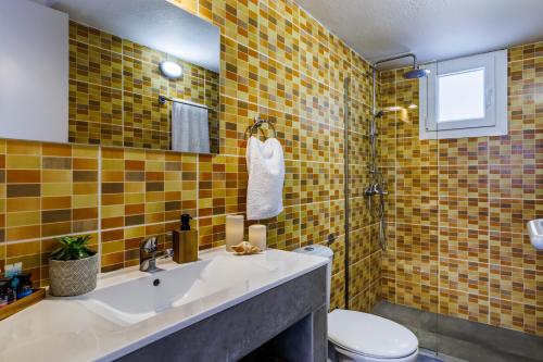 斯科派洛斯的住宿－Sinioritsa's House Skopelos，一间带水槽和卫生间的浴室