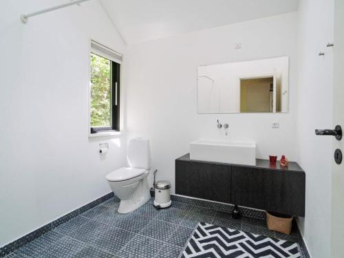 齊斯維勒萊厄的住宿－Holiday home Tisvildeleje XV，白色的浴室设有卫生间和水槽。