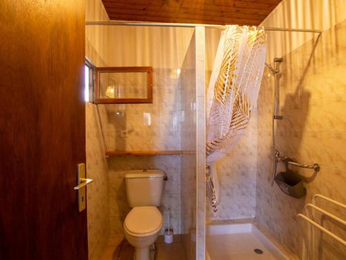 a small bathroom with a toilet and a shower at Gîte Montferrand-du-Périgord, 2 pièces, 4 personnes - FR-1-616-328 in Montferrand-du-Périgord