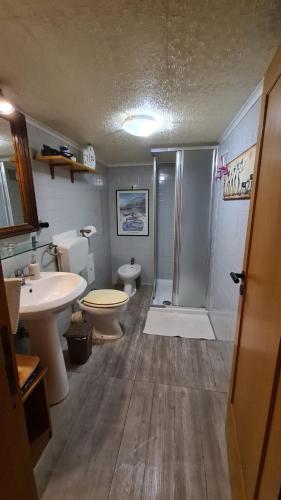 ナポリにあるCasa Adelaideのバスルーム(シャワー、トイレ、シンク付)