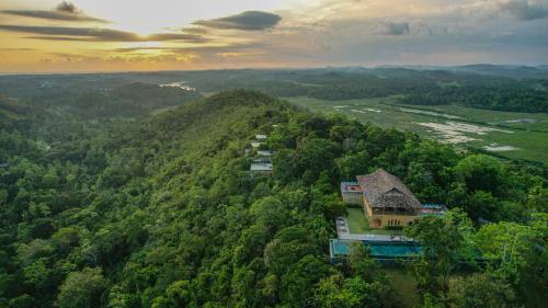 an aerial view of a house in the middle of a forest at Malabar Hill in Weligama