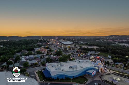 an aerial view of a amusement park at sunset at Thousand Hills Resort Hotel in Branson
