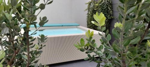 Doppelzimmer mit Whirlpool-Badewanne