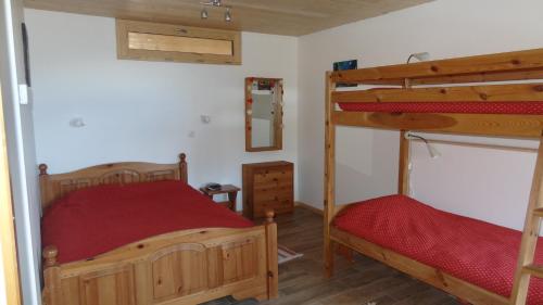 1 dormitorio con 2 literas en una casa en Chalet la Bise, en La Plagne Tarentaise