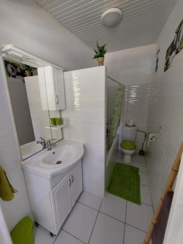GoyaveにあるLocation LUKYNIAの小さなバスルーム(洗面台、トイレ付)