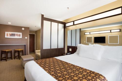 Televisyen dan/atau pusat hiburan di Microtel Inn & Suites by Wyndham Cambridge