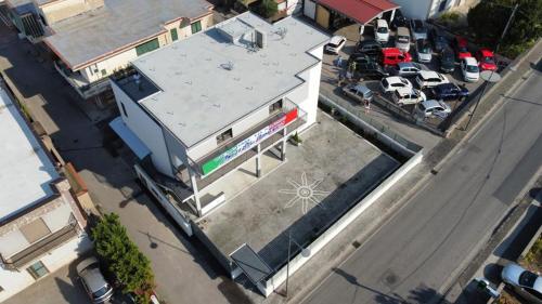 an overhead view of a building with a parking lot at Villa Ida - Free private Parking in Sarno