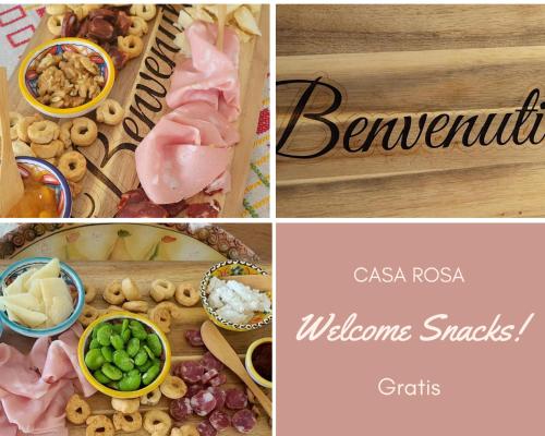 un collage de quatre photos avec différents types de denrées alimentaires dans l'établissement Ancient Stone 'Casa Rosa'- Sea and Mountain View Tranquil Borgo, à Tavenna