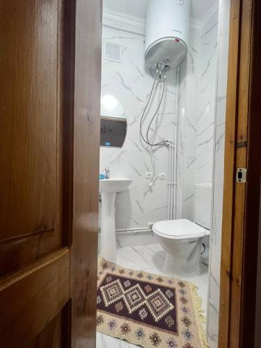a bathroom with a toilet and a sink at Meerim Murok in Bosteri