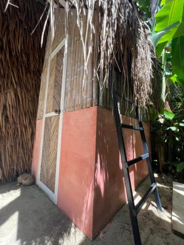 a ladder is standing in front of a door at Secret Pool Villa Tuason Beach in General Luna