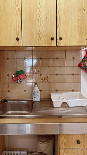 a kitchen counter top with a sink and a sink at Villa Maria (3) in Paleokastritsa