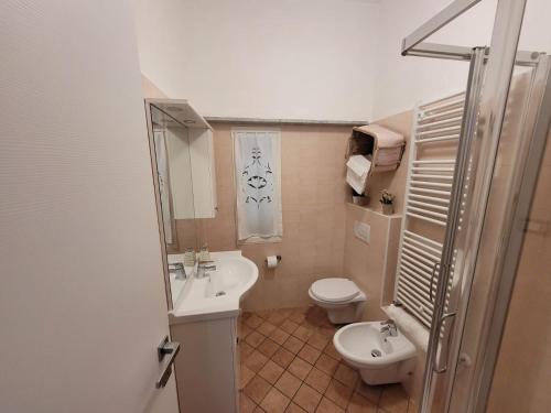 San BartolomeoにあるCa' du Bertuのトイレと洗面台付きのバスルーム