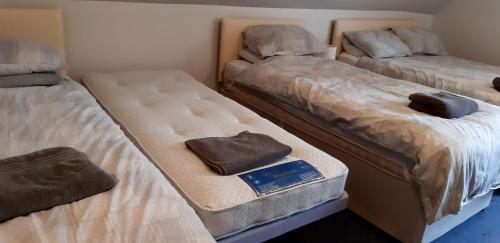 Ένα ή περισσότερα κρεβάτια σε δωμάτιο στο 1 Bed Flat - Sleeps 4 - Garden - Parking - Wifi